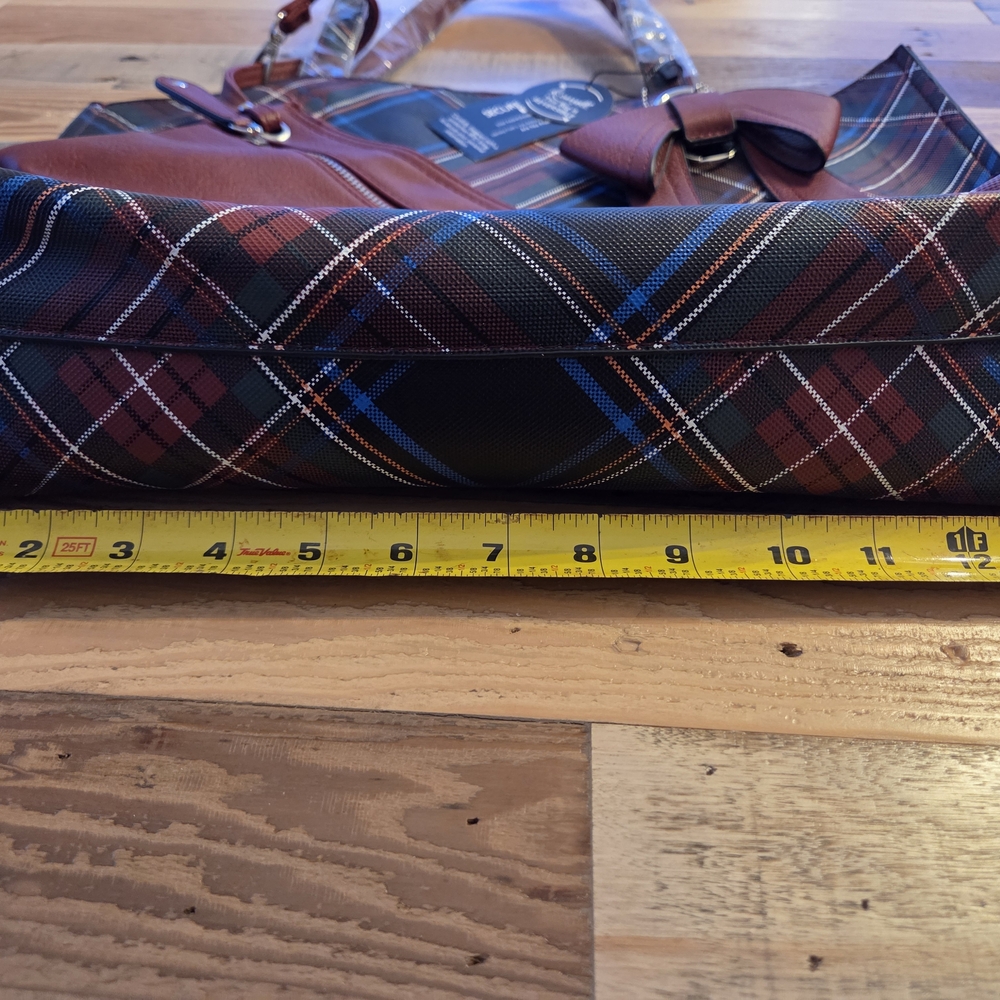 K. Carroll Plaid Reversible Tote Bag with Bow And Small Pouch - Picture 11 of 11
